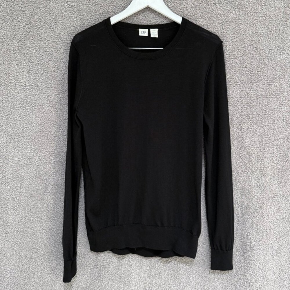 Gap Exposed Seam Merino Wool Sweater Black XL